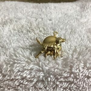 Gold Dog Charm Pendant for Small Pets